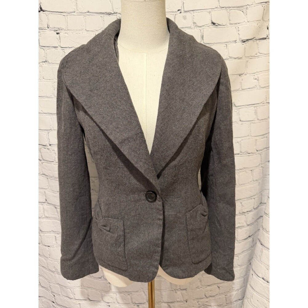 TALBOTS Women’s Gray Blazer Jacker Wool Blend Suit Business Size 2